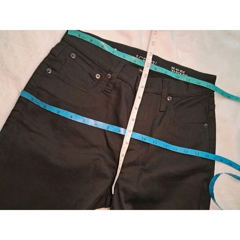 J.Crew '03 Mid-Rise Kickout Jeans Black Kicky Hem High Rise CC527 Size 28 NWT